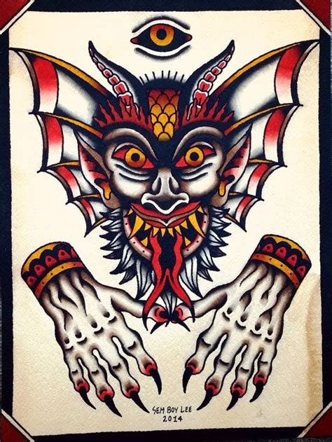 trad devil tattoo|devil tattoos.